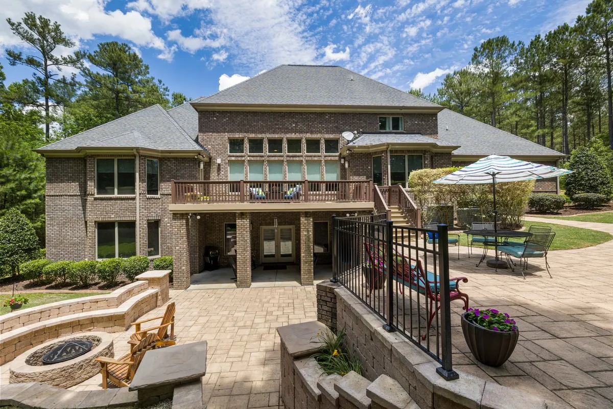 Landscaped Perth backyard patio with outdoor lounge and fire pit