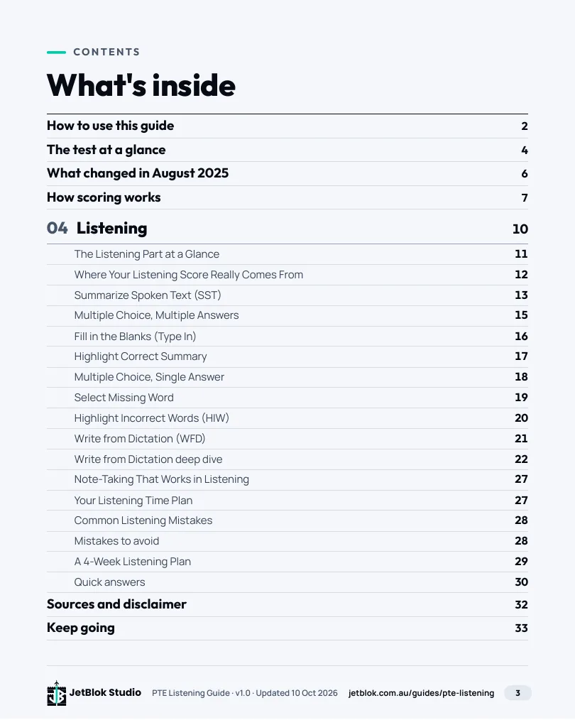 PTE Listening Guide page preview 1