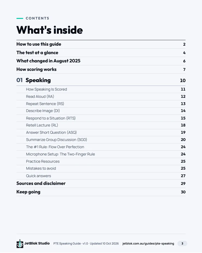 PTE Speaking Guide page preview 1